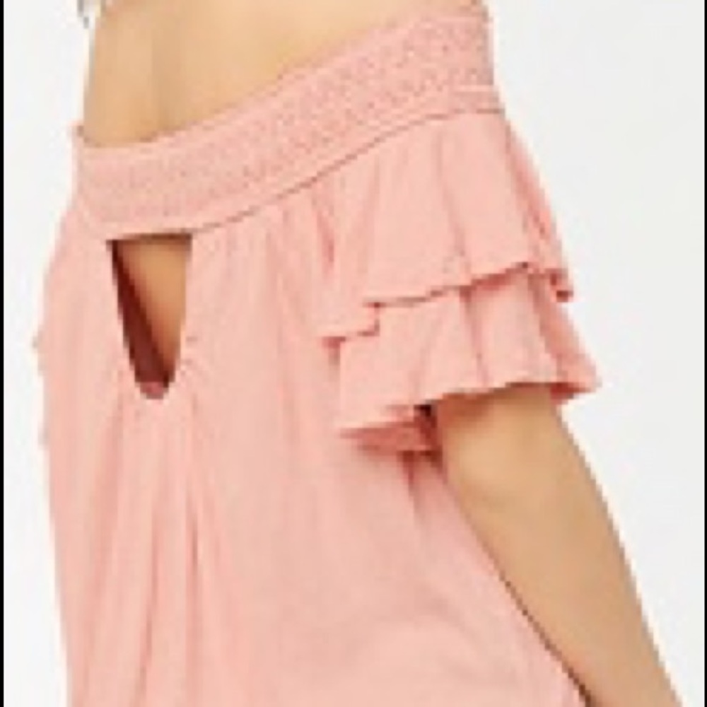 shoulder top, blush color, size S